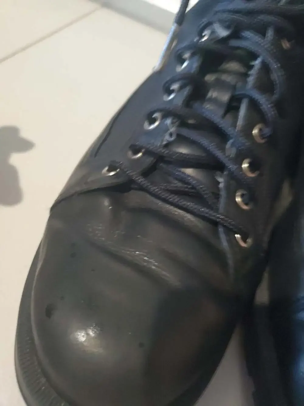 Gucci Men's Black Leather and Canvas GG Embossed Combat Boots